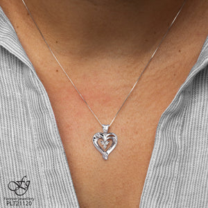 Trio of Diamonds Heart Pendant - Forever Jewellery Canada 