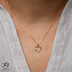 Embedded Diamond Heart Pendant - Forever Jewellery Canada 