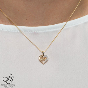 Mom's Golden Heart Diamond Pendant - Forever Jewellery Canada 