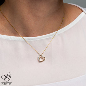 Double Heart Diamond Pendant - Forever Jewellery Canada 