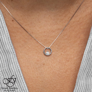 Circle Diamond Pendant - Forever Jewellery Canada 