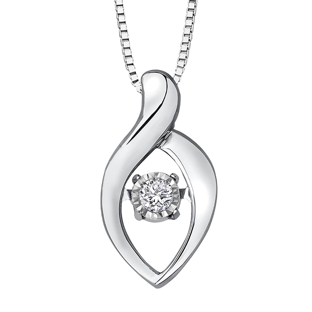 Elongated Pulse Dancing Diamond Pendant – Forever Jewellery Canada