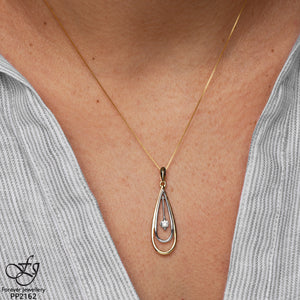 Double Drop Canadian Diamond Pendant - Forever Jewellery Canada 