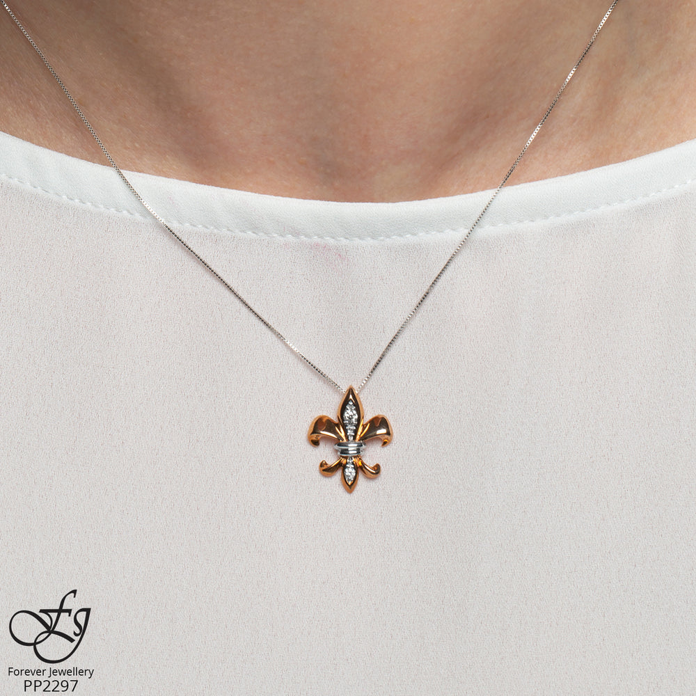 Fleur-De-Lys Canadian Diamond Pendant - Main Image