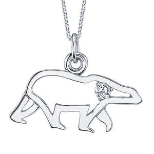 Polar Bear Canadian Diamond Pendant - Forever Jewellery Canada 