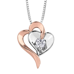 Double Heart Canadian Diamond Pendant - Forever Jewellery Canada 