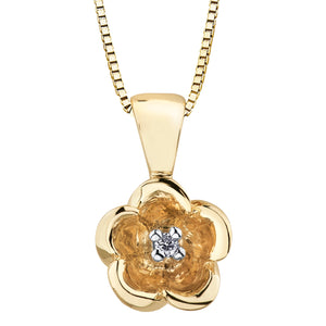 Flower Canadian Diamond Pendant - Forever Jewellery Canada 