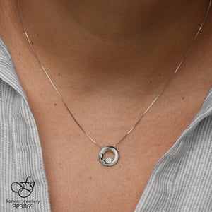 Circle Canadian Diamond Pendant - Forever Jewellery Canada 