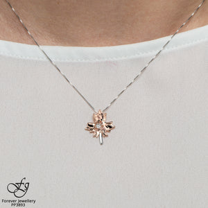 Rose Gold Maple Leaf Pendant - Forever Jewellery Canada 
