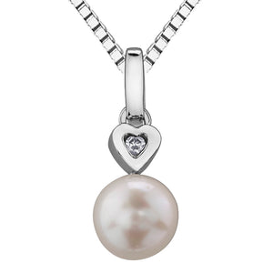Pearl and Diamond Drop Pendant - Forever Jewellery Canada 