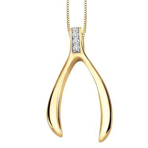 Wishbone Diamond Pendant - Forever Jewellery Canada 