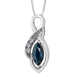 Sapphire Marquise Diamond Pendant - Forever Jewellery Canada 