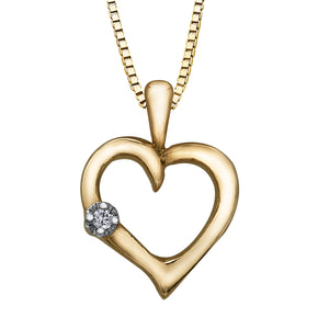 Embedded Diamond Heart Pendant - Forever Jewellery Canada 