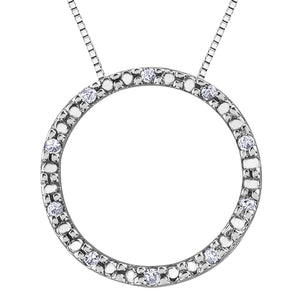 Circle Outline Diamond Pendant - Forever Jewellery Canada 