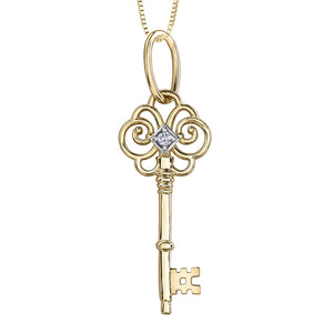 Golden Key Pendant - Forever Jewellery Canada 