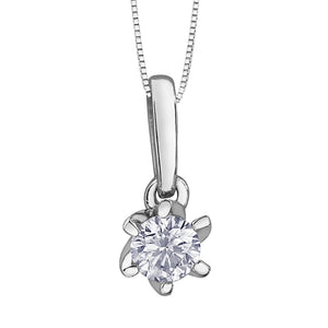 Swirling 6 Claw Diamond Pendant - Forever Jewellery Canada 